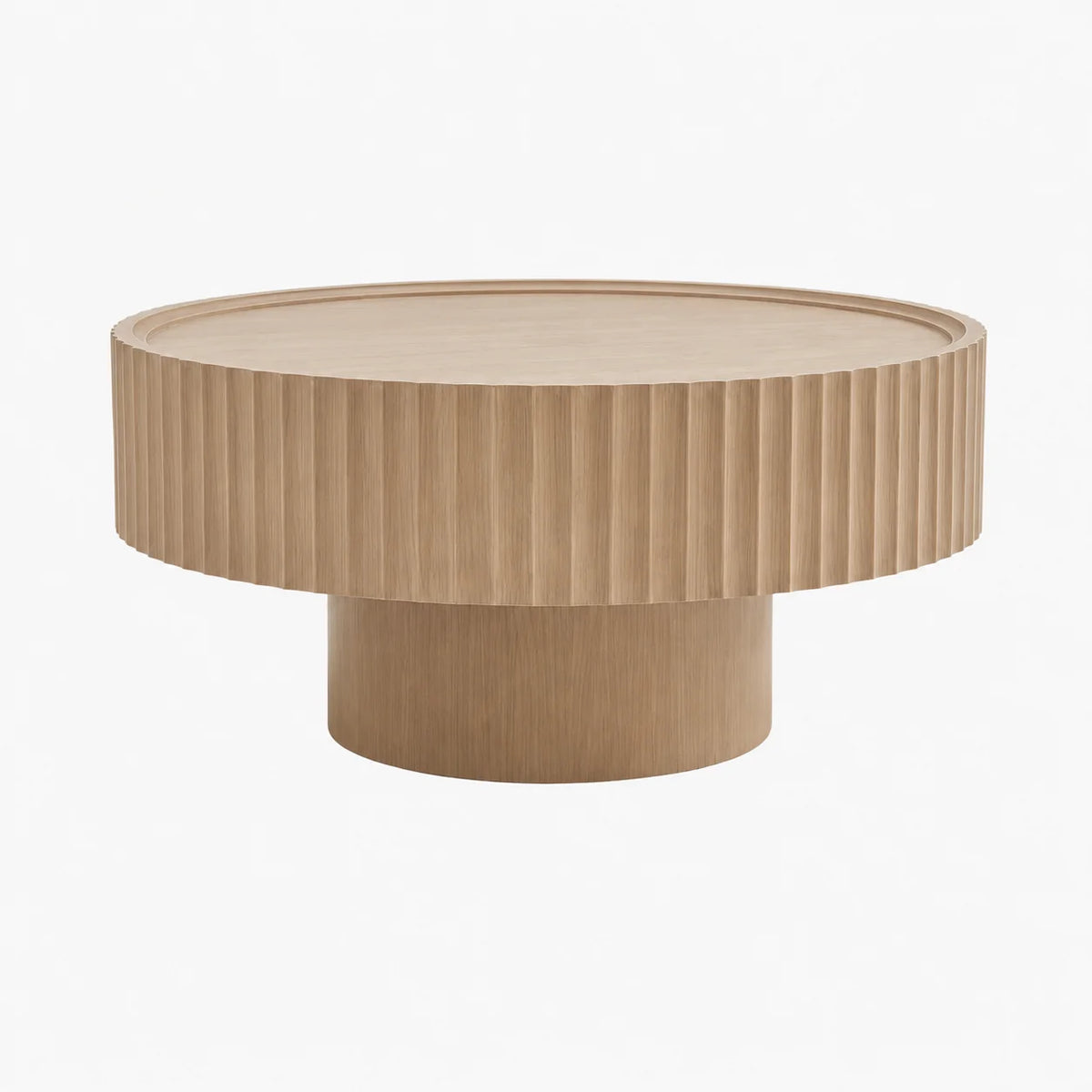 Table basse ronde bois naturel Ø 70 cm piètement central