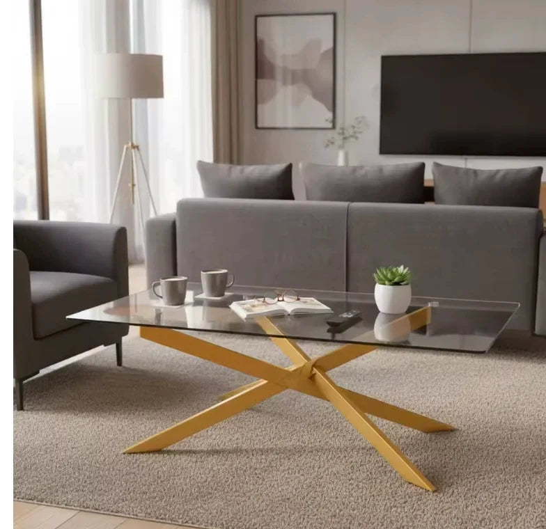 Table basse design doré 100 cm 1 Image