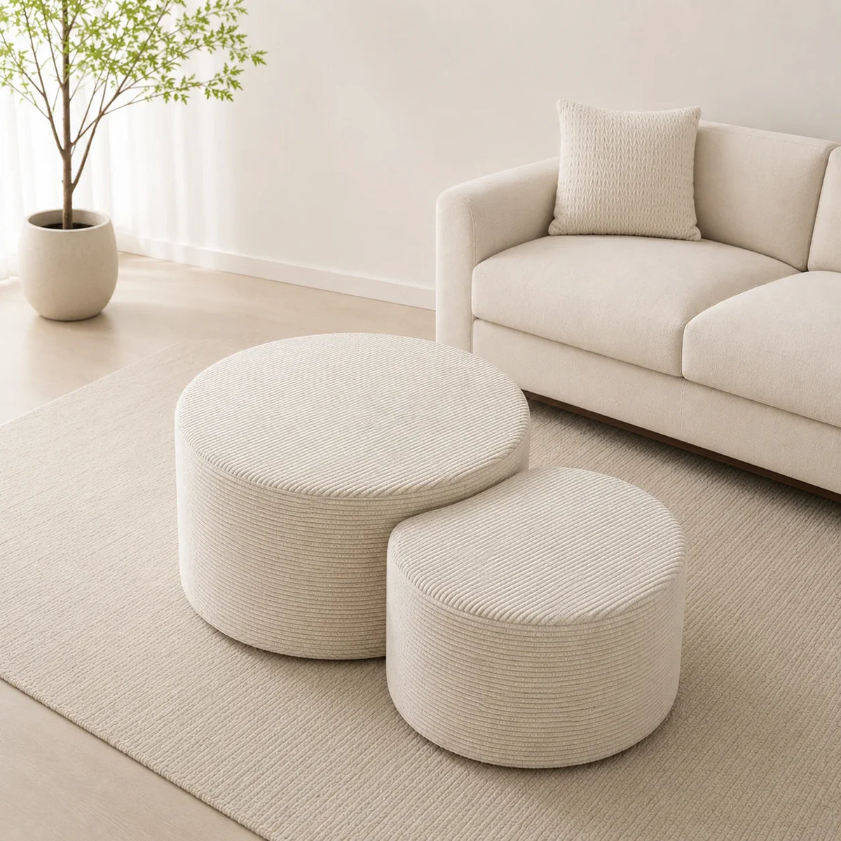 Table basse gigogne pouf en mousse 1 Image