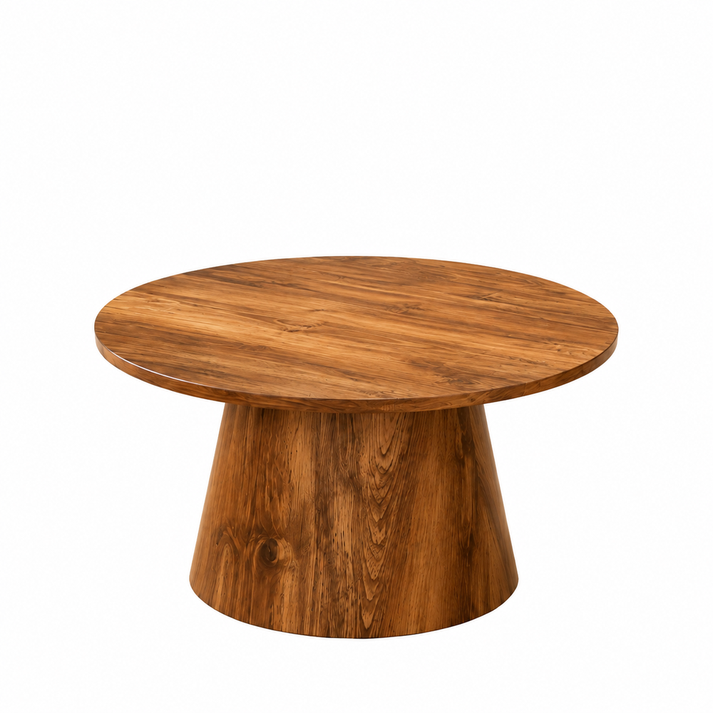 Table basse d'appoint ronde en bois Ø 60 cm pied conique