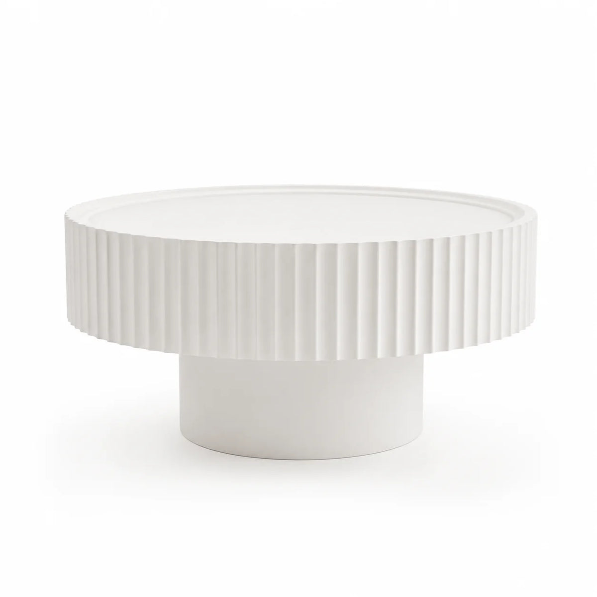 Table basse design ronde blanche