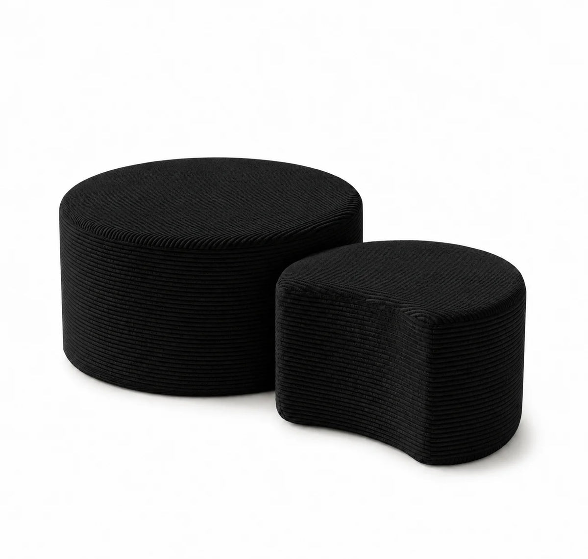Table basse gigogne noire mousse velours