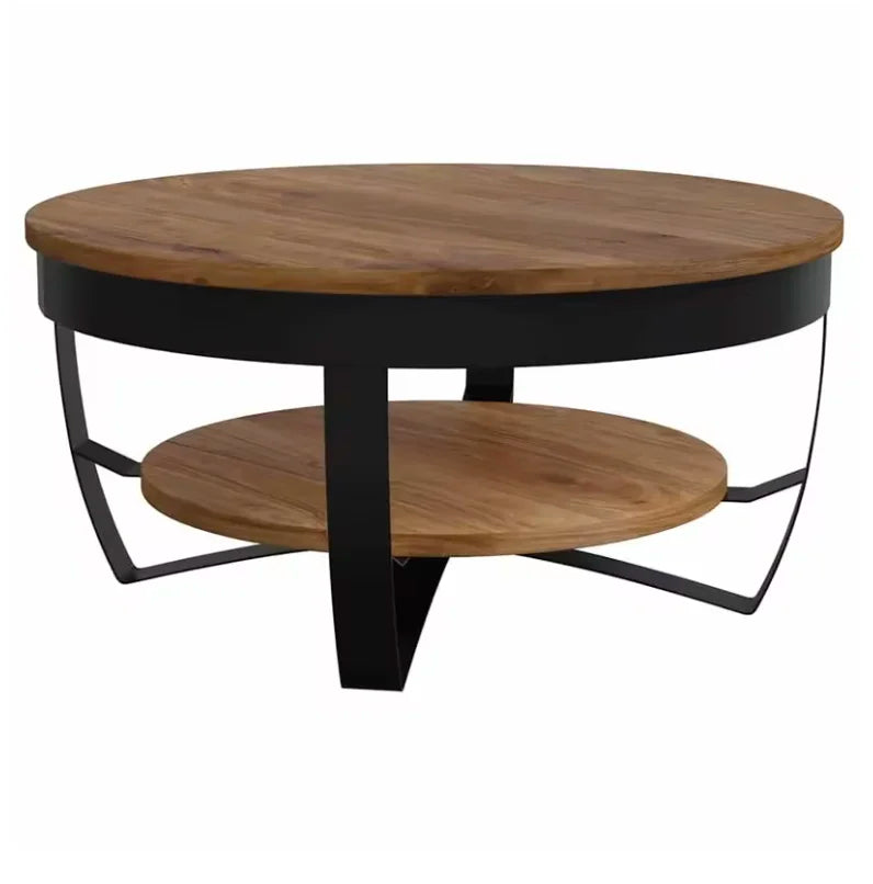 Table basse ronde bois massif acacia 