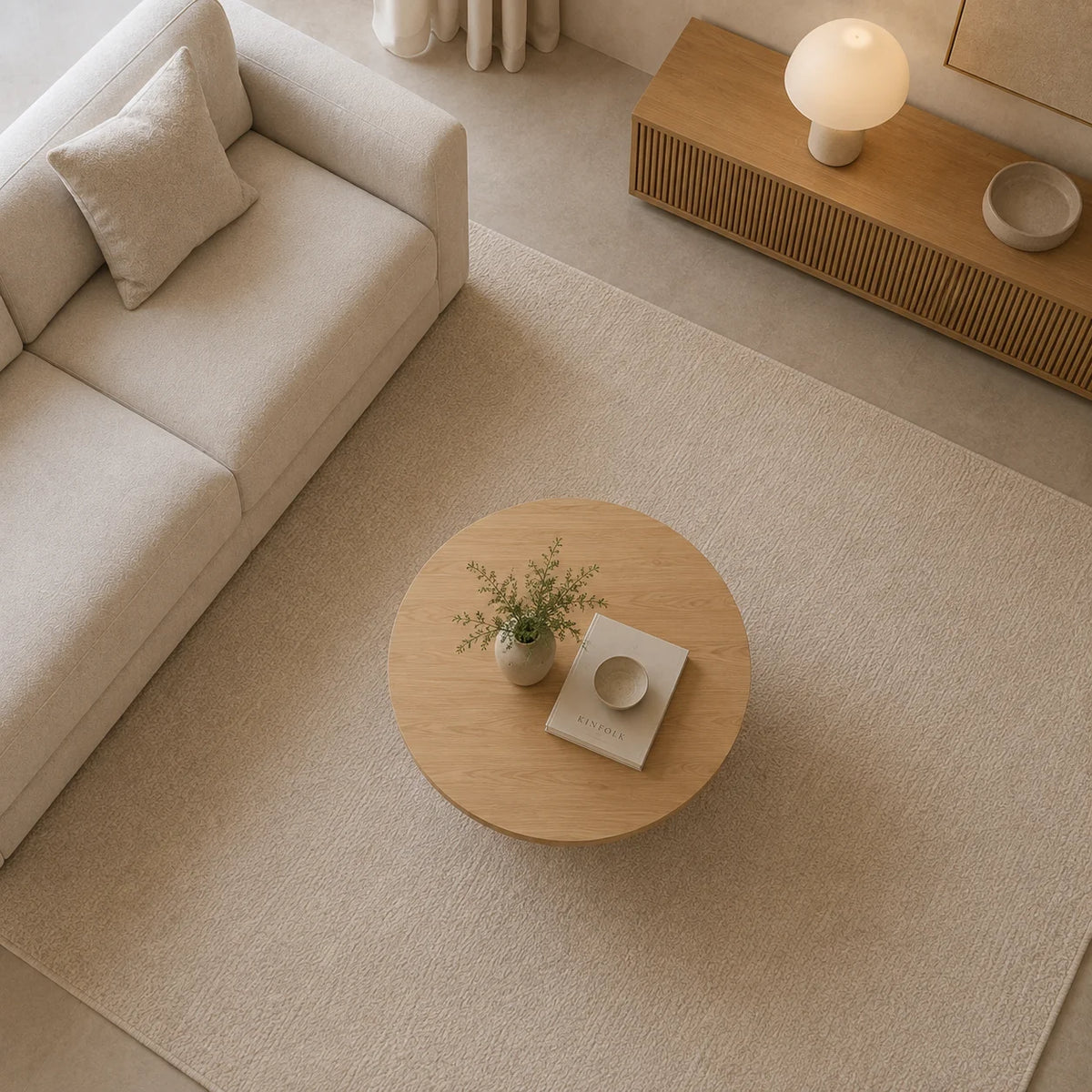 Table basse ronde design Ø 80 cm piètement cannelé